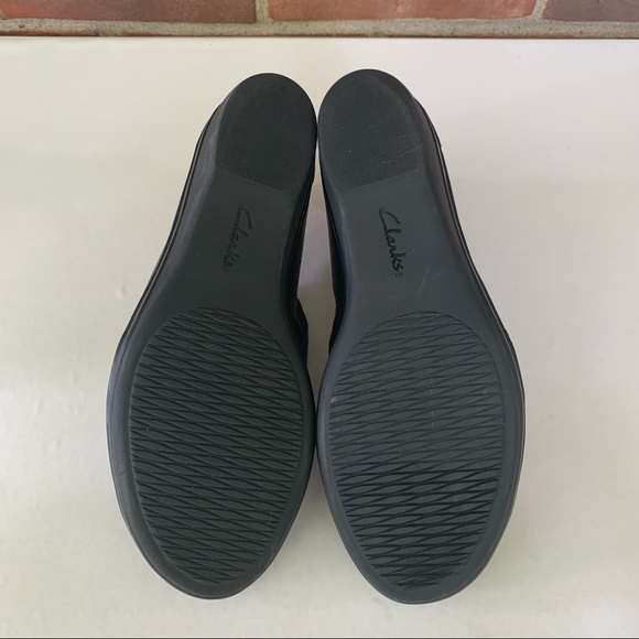 Clarks Channing Haley black leather slip on loafers Women's size US 8.5 M - Picture 9 of 10